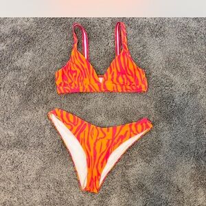 Pink and Orange Bikini Set